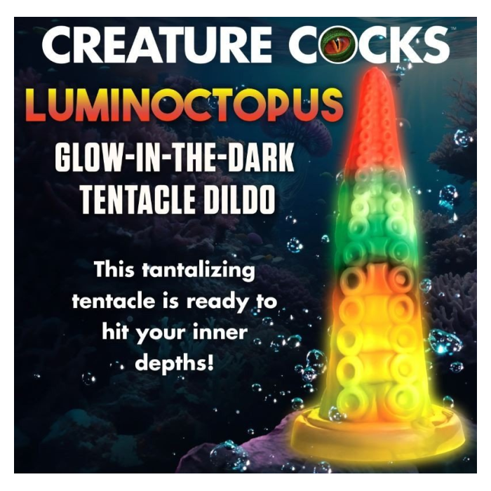 DILDO LUMINOCTOPUS GLOW-IN-THE-DARK